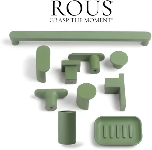 Miniatura 6 de ROUS Hardware Mid-Century - Perilla moderna con barra en T para gabinete, acabado mate de aluminio sólido rosa rubor para gabinetes y muebles