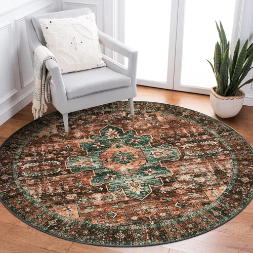 Miniatura 68 de Moynesa Alfombra de pasillo ultra fina lavable de 2 x 6 pies, antideslizante, resistente a las manchas, alfombra vintage que no desprende para Gris