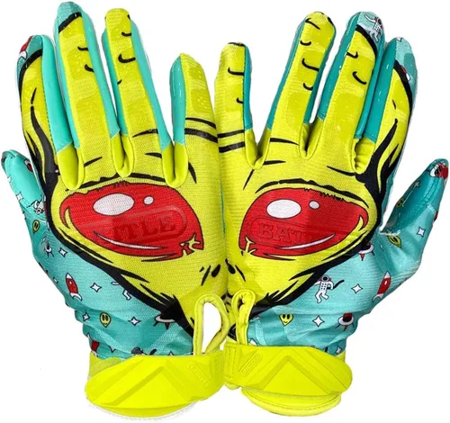 Miniatura 34 de Battle Sports - Guantes de fútbol americano para receptor abierto con dorso de mano, ultraadherentes y con agarre, antideslizantes, para adultos