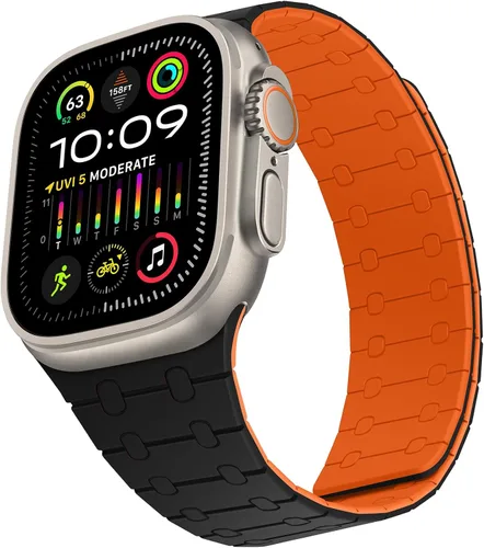 Miniatura 30 de Compatible con correa de Apple Watch de 49mm 46mm 45mm 44mm 42mm 41mm 40mm 38mm, correa de bucle magnético ajustable de silicona para iWatch Ultra