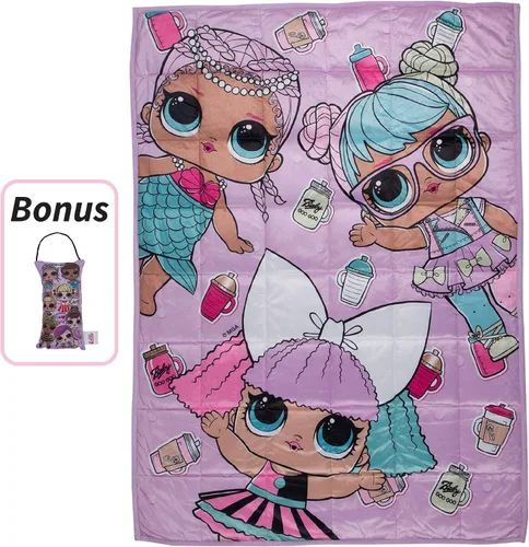 Miniatura 2 de Franco L.O.L. Surprise - Manta con peso de felpa súper suave para niños, con perilla de puerta, 36 x 48 pulgadas, 4.5 libras, L.O.L. Surprise