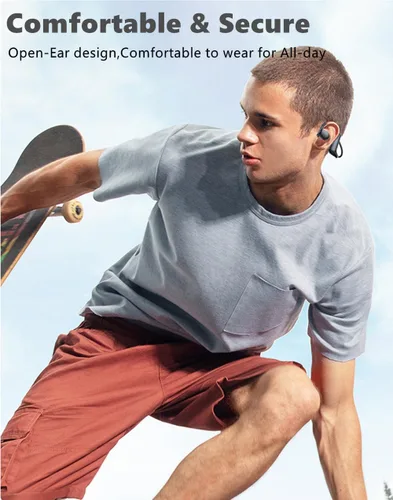Miniatura 3 de Auriculares de conducción ósea Bluetooth Auriculares inalámbricos de oído abierto hasta 38 horas de tiempo de reproducción, auriculares inalámbricos