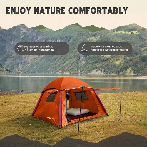 Miniatura 9 de Oaktiv CloudCamp - Tienda de campaña inflable para 6 personas con protección UV, tela Oxford impermeable, tienda de campaña glamping