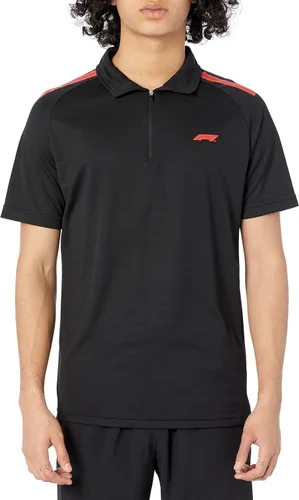 Ferrari Scuderia F1 - Polo para hombre, diseño de bandera italiana, color negro y rojo