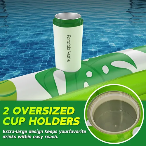 Miniatura 3 de CACSPS Flotadores inflables de piscina para adultos, sillas flotantes con portavasos, flotadores de piscina resistentes para diversión acuática