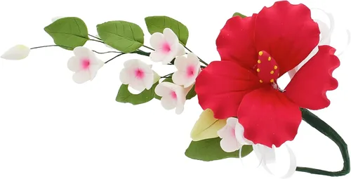 Miniatura 9 de Global Sugar Art Hibiscus Sugar Cake Flowers Spray Cake Topper Red Hawaiian Cake Flower, 1 unidad por el chef Alan Tetreault Rojo
