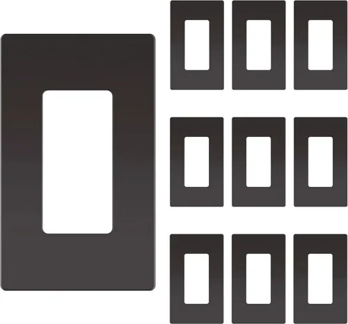 Miniatura 38 de ENERLITES Placas Decorativas de Pared sin Tornillos Cubiertas de Tomacorrientes Seguras para Niños, Tamaño 2-Gang 4.68" H x 4.73" L, Policarbonato