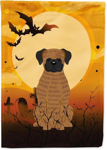 Miniatura 237 de Caroline's Treasures BB4307GF - Bandera de Halloween Airedale para jardín, bandera decorativa para patio exterior, obras de arte de patio, macizos