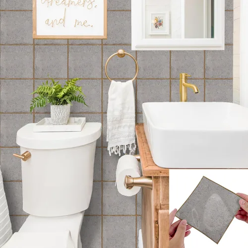 Miniatura 26 de Alwayspon Vinilo adhesivo efecto piedra, pegatinas para azulejos de pared autoadhesivas, protector antisalpicaduras para cocina y baño, T026