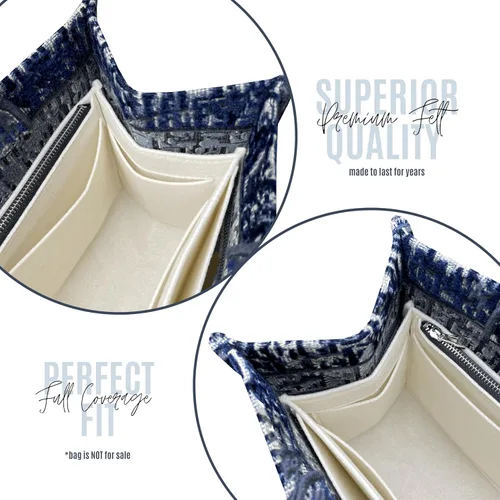 Miniatura 5 de Premium Bag Organizer compatible with Medium Book Tote Bag, Best Fit Detailed Size Insert, 2mm Thick Snug sturdy Double-Layered Base