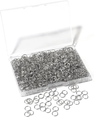Miniatura 12 de 1600 piezas de anillos abiertos de plata para hacer joyas, juego de anillos de plata bañada en plata para joyería