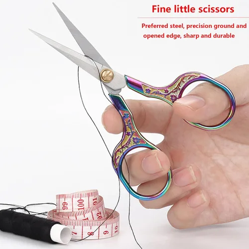 Miniatura 5 de Tijeras pequeñas de costura afiladas para bordado y ganchillo, 2 piezas de accesorios para crochet, tijeras para hilo y tela para manualidades