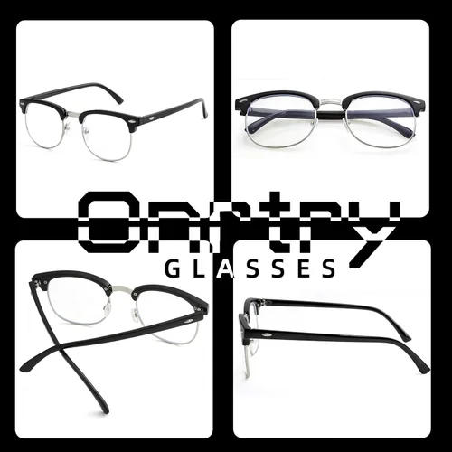 Miniatura 5 de Lentes de bloqueo de luz azul para mujeres y hombres, clásicos, semi sin montura, falsos nerd anti rayos azules para computadora