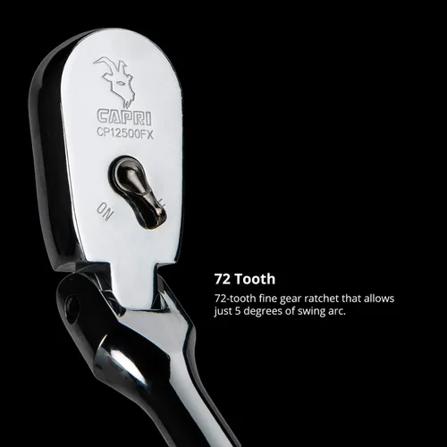 Miniatura 4 de Capri Tools Trinquetes, True 72 dientes, arco oscilante de 5 grados (juego de 3 piezas/perfil bajo de cabeza flexible), (Modelo: CP12000FX)