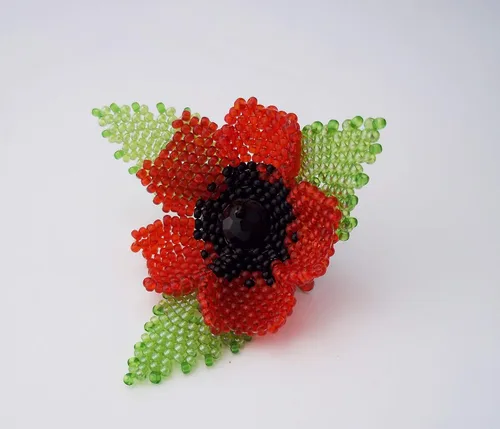 Miniatura 5 de Handmade Hair jewelry poppy flower clip bridal accessories hair piece wedding head jewelry
