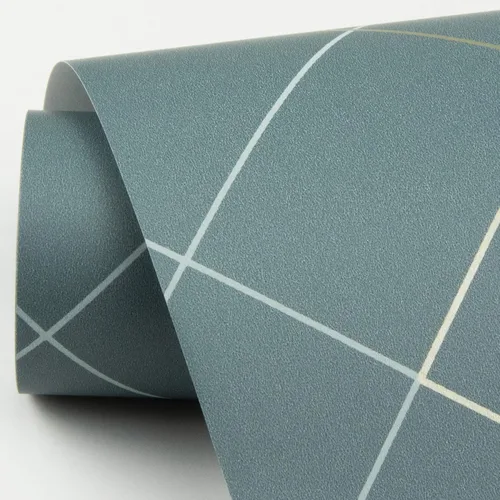 Miniatura 4 de Scott Living 2964-25911 Ballard Teal Geometric Papel pintado plateado