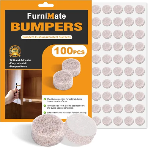 Miniatura 9 de Topes de fieltro para puertas de gabinete - Almohadillas pequeñas de fieltro para puertas de gabinete, 3/8" de diámetro 200 piezas, 5 mm de grosor