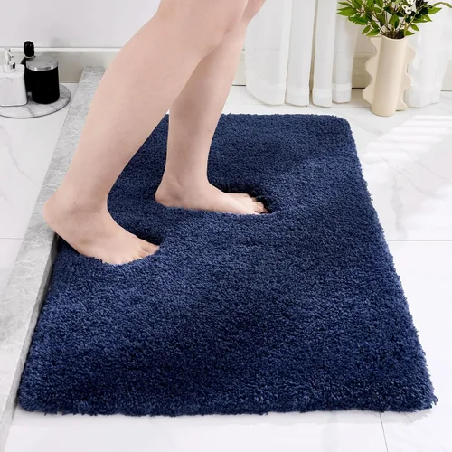 Miniatura 38 de Disolla Alfombras pequeñas para baño 17x24 antideslizante, alfombra de baño blanca esponjosa para el suelo del baño, lavable a máquina, alfombra