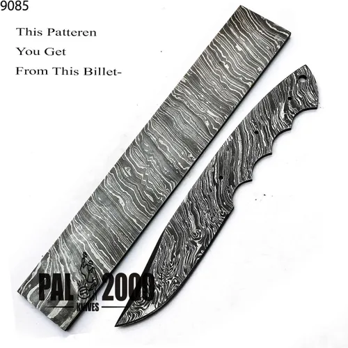 Miniatura 7 de PAL 2000 KNIVES DAM-9000 Billet de Damasco para la fabricación de cuchillos - Patrón de tormenta de fuego de barra 12" x 2" x 0.197 in