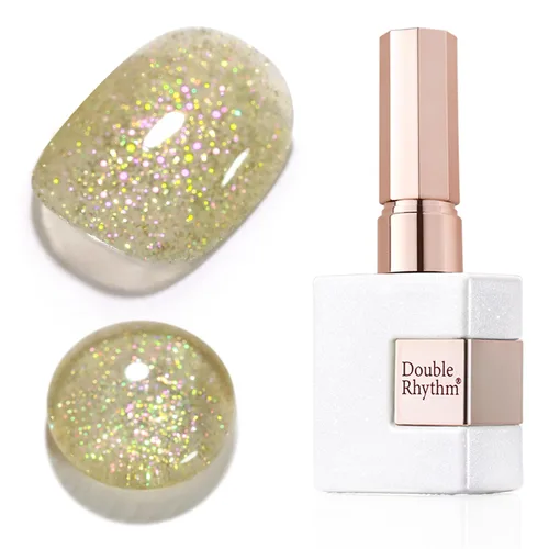 Miniatura 56 de Double Rhythm Esmalte de gel con purpurina de nieve de 0.5 fl oz, color holográfico reflectante para arte de uñas, salón de manicura y bricolaje