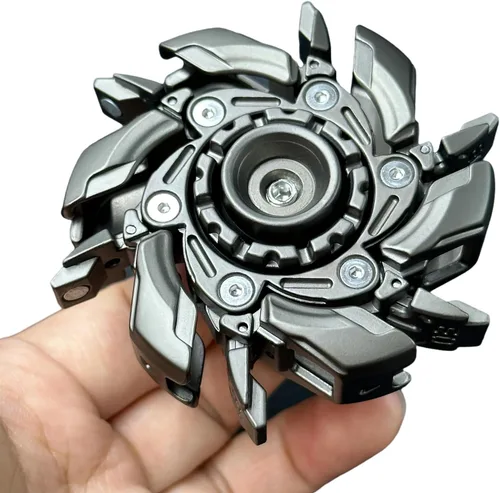 T-Conceal EDC Fidget Sliders Open Armor Spinning Top - Juguetes para aliviar el estrés para adultos, metal magnético gris