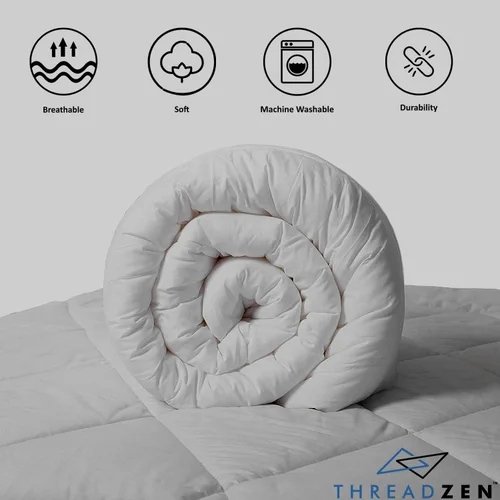 Miniatura 5 de Edredón Super King Plus de lujo para todas las estaciones, 128 x 128 pulgadas, relleno de edredón alternativo plisado, 8 pestañas en las esquinas