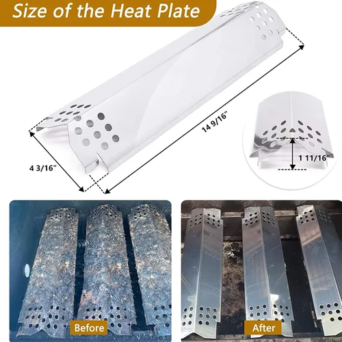 Miniatura 7 de Piezas de repuesto para parrilla Nexgrill 720-0830H, 720-0830D, bandeja de grasa ajustable de 24 a 27 pulgadas, rejillas de hierro fundido de 17