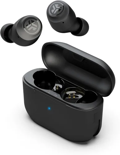 JLab Go Air Pop Auriculares inalámbricos Bluetooth + funda de carga, Negro, Doble conexión, Resistencia al sudor IPX4, Conexión Bluetooth 5.1, 3
