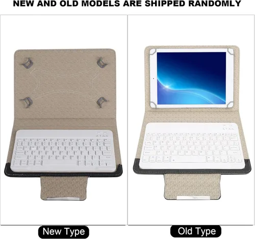 Miniatura 9 de Teclado Bluetooth con funda de poliuretano para Android/para teléfono inteligente iOS, teclado Bluetooth con funda abatible y soporte para tableta