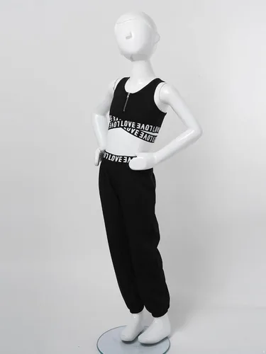 Miniatura 6 de dPois Girls' 2-Piece Racer Back Sports Bra Crop Tank Tops with Athletic Leggings Sets Fitness Workout Outfit Tracksuit