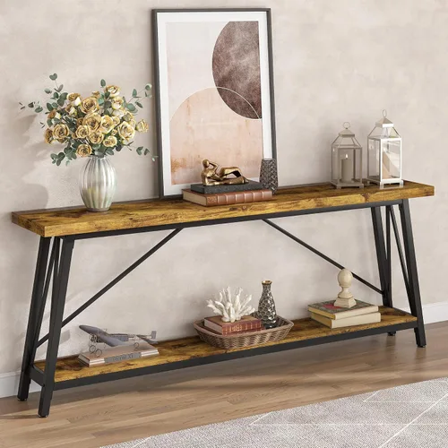 Miniatura 3 de Tribesigns Mesa de sofá extra larga de 70.9 pulgadas detrás del sofá, mesa consola de entrada industrial para pasillo, entrada y sala de estar