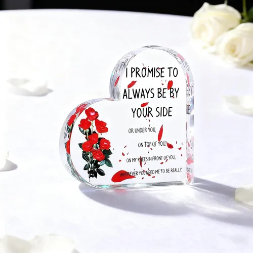 Miniatura 4 de Placa de corazón de acrílico, citas inspiradoras, regalo romántico para novia, novio, amante, regalo para boda, cumpleaños, aniversario, decoración