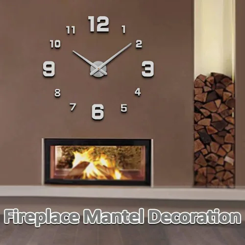 Miniatura 8 de Mintime Reloj de Pared Moderno sin Marco DIY Grande 3D Reloj de Pared Espejo con Números para Decoración de Hogar y Oficina Plata