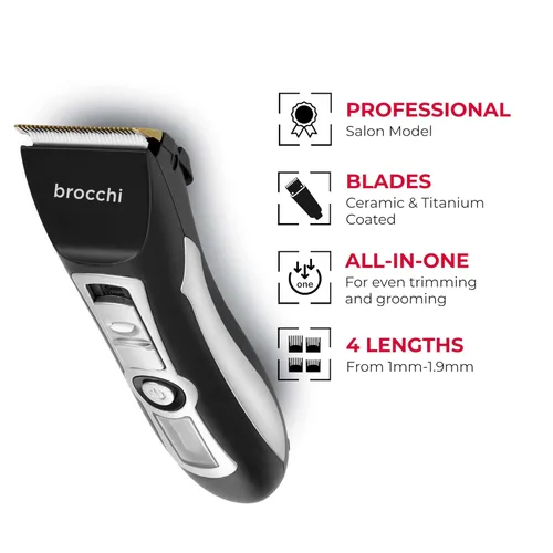 Miniatura 6 de Cortex International Brocchi - Herramienta de aseo y recorte, recortadora de barba para hombres, herramienta de aseo eléctrica digital, maquinilla