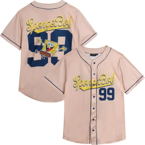 Miniatura 7 de Nickelodeon Camiseta de béisbol de Bob Esponja para mujer, camisa de uniforme de moda, camiseta con botones para mujer, S-L