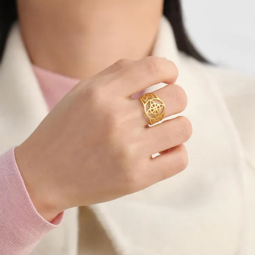 Miniatura 15 de UNIFT Anillo de nudo de bruja para mujer, acero inoxidable, celta, cuaternario, Wicca, estilo geométrico, anillo de nudo de brujería, amuleto
