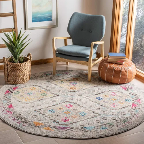 Miniatura 25 de Safavieh Madison Collection MAD418F - Alfombra de área con diamantes, Polipropileno, Gris/amarillo