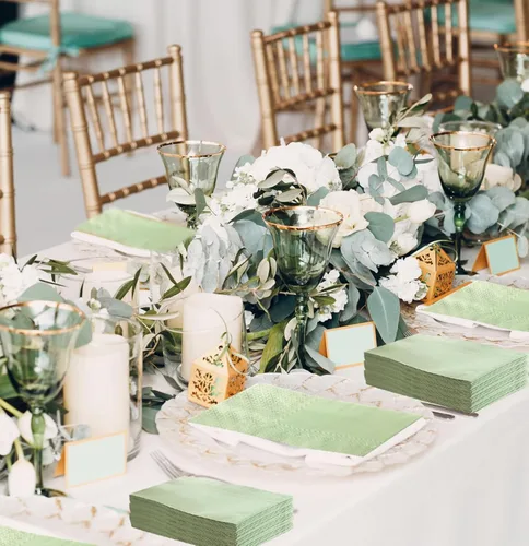 Miniatura 7 de 100 servilletas de 3 capas de color verde salvia de 13 x 15.7 pulgadas, servilletas de baño para invitados, servilletas de postre, toallas de mano