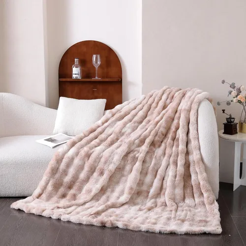 Miniatura 23 de UKELER - Manta Boho Sherpa 60" x 50" - Mantas de franela suaves y esponjosas para cama/sofá/oficina/camping A-bohemio