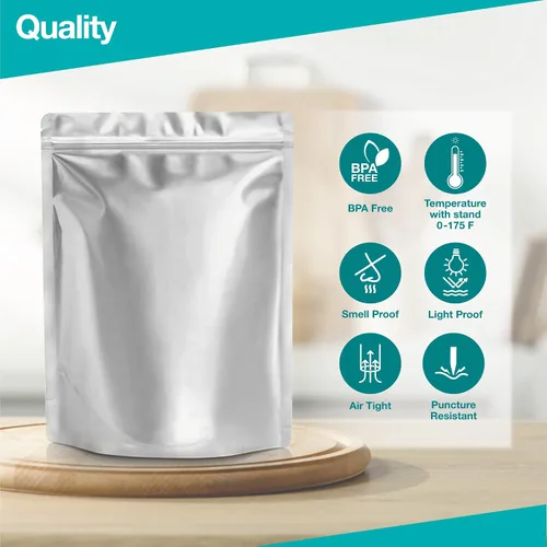 Miniatura 4 de 50 bolsas de Mylar de 1 galón con absorbentes de oxígeno (500 cc) – 9.5 mil – Bolsas de Mylar reforzadas de 1 galón resellables y termosellables