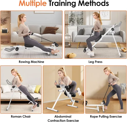 Miniatura 5 de Foldable Ab Machine, 5-in-1 Adjustable Ab Trainer for Home Gym, Full-Body Core Workout Equipment