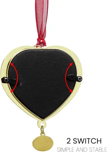 Miniatura 3 de Adorno para árbol de Navidad Marco de fotos Colgante de metal para fiestas Marco de fotos de 2.5 pulgadas Charm decorativo de mascotas, primera