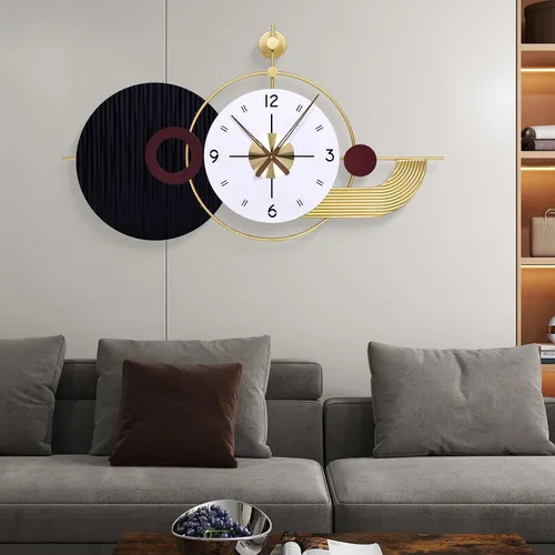 Miniatura 7 de Reloj de pared moderno con plumas, grande para decoración de sala de estar, reloj de pared decorativo, reloj de pared en blanco y negro, adecuado
