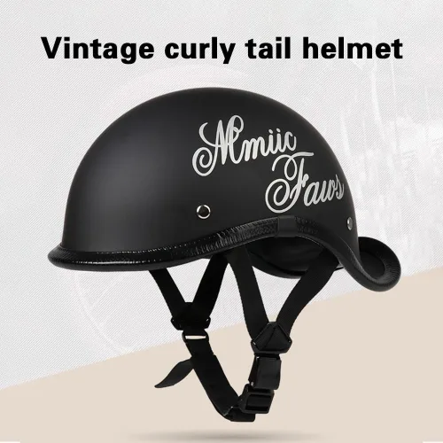 Miniatura 2 de Medio casco de motocicleta vintage, aprobado por el DOT, para adultos, casco convertible vintage para scooters, ciclomotores, cascos de motocicleta