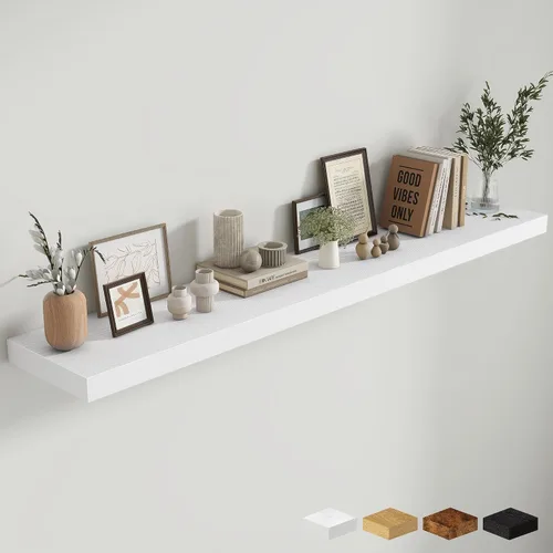 Miniatura 22 de Estantes flotantes de 48 pulgadas para pared, estante de chimenea de 10 pulgadas de profundidad, estantes flotantes de madera para pared, estantes