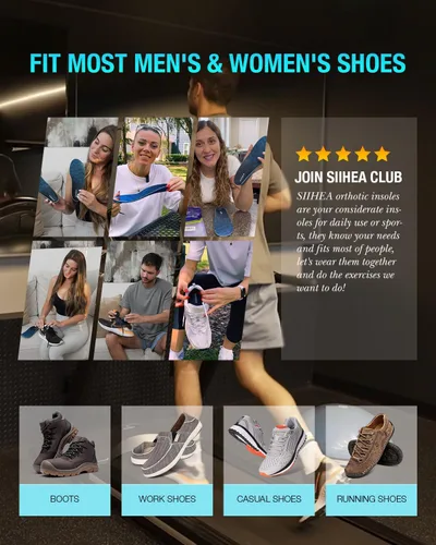 Miniatura 7 de SIIHEA Insertos de zapatos con soporte de arco, absorción de impactos estructurales huecos, plantillas ortopédicas para zapatos para aliviar