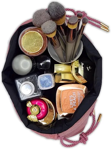 Miniatura 3 de Bolsa de maquillaje de terciopelo con cordón interior resistente al agua: cosmético/viaje/artículos de tocador/bolsa de maquillaje