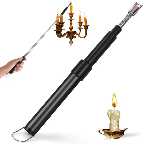Encendedores de arco para velas, cuello largo y flexible, 27.6 in, recargable, telescópico, eléctrico, sin llama, para cocina, chimenea, piloto,