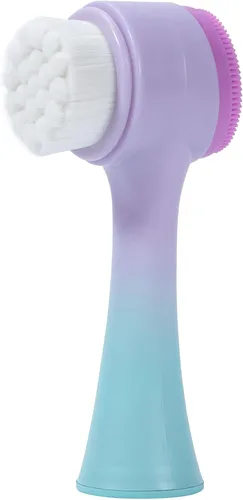 Cepillo Facial 2 en 1, Cepillo Exfoliante de Limpieza Facial de Silicona, Cerdas Suave, Limpieza Profunda de Poros, Cepillo Manual Dual para Lavado