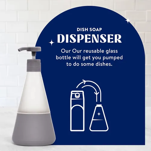 Miniatura 2 de Cleancult Dispensador de jabón para platos (15 onzas, 1 unidad), dispensador de jabón de vidrio recargable con bomba, dispensador de jabón